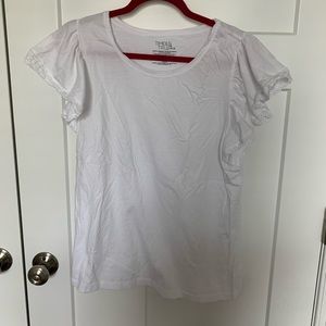 Time & Tru Lace Flutter Sleeve Tee